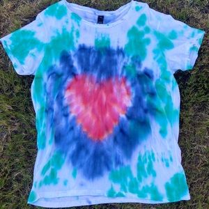 Tie dye heart shirt